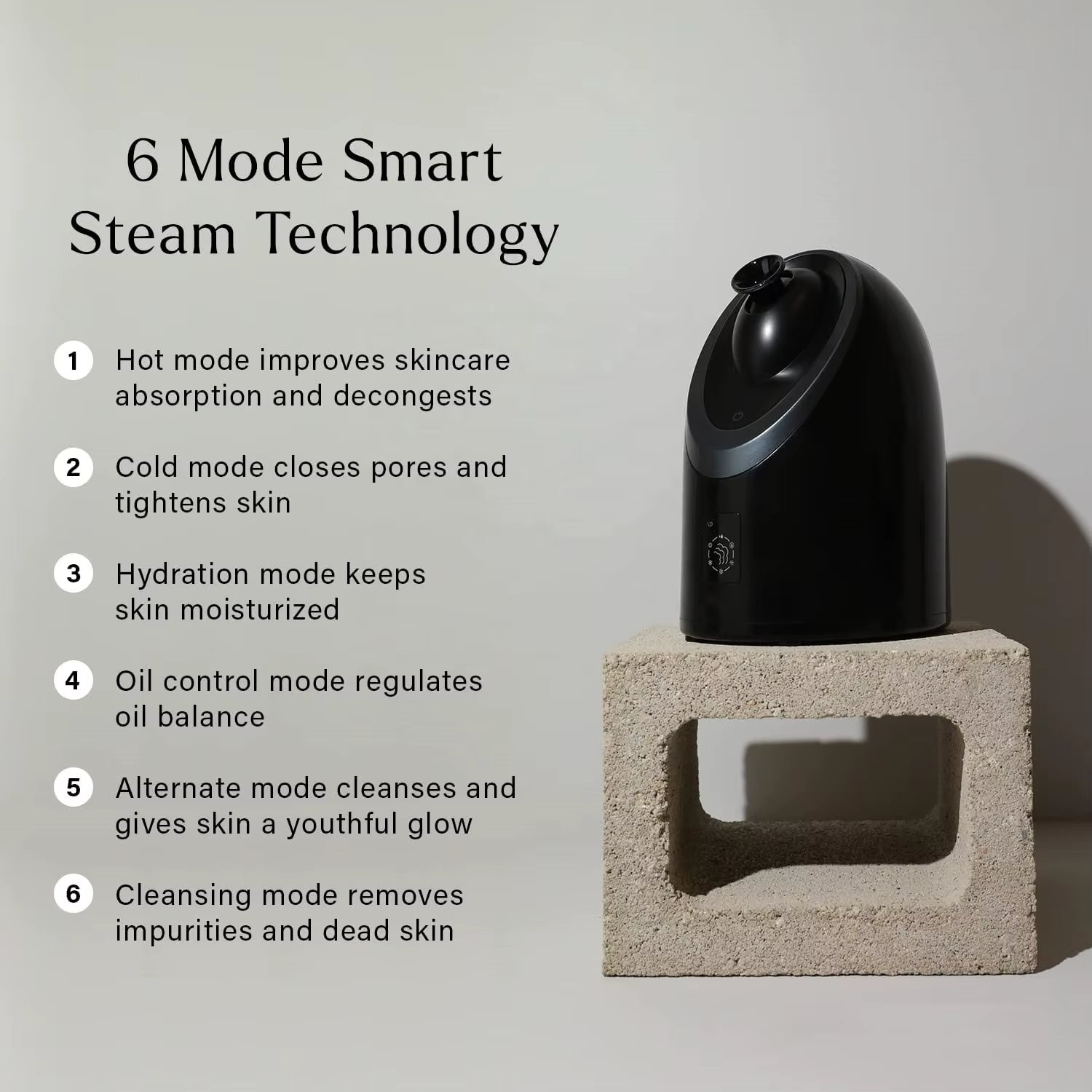 Adjustable Nozzle Hot and Cold Face Steamer Portable Home Use LCD Facial Steamer