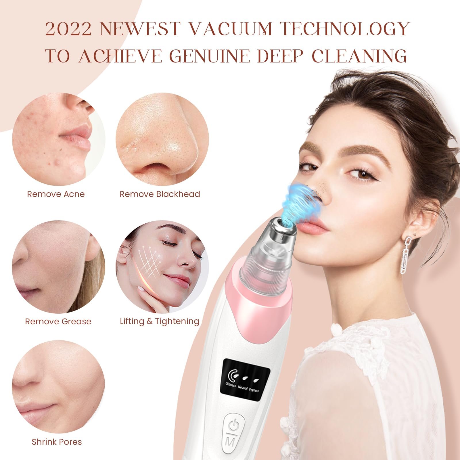Electric Facial Cleansing Nose Vacuum Suction Blackhead Removal Tool Deep Cleaning Facial Pore Cleaner
