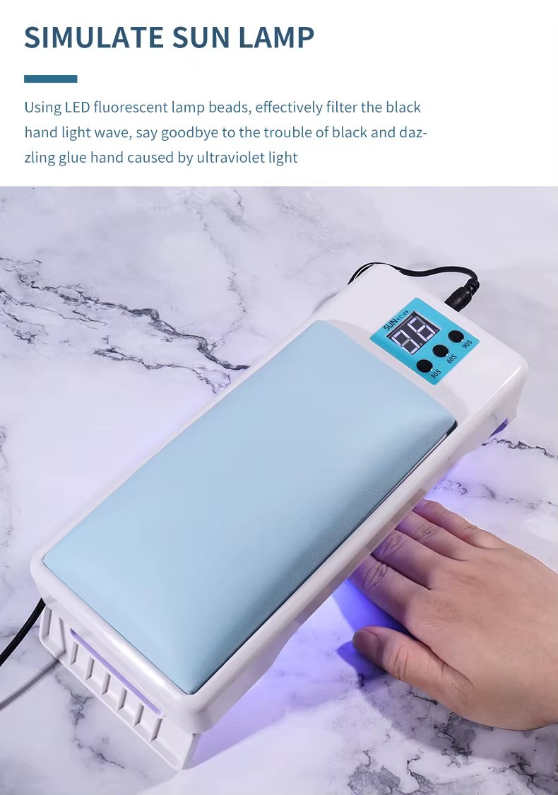 Foldable Hand Pillow Comfortable Arm Rest LED Nail Lamp UV Curing Nail Polish