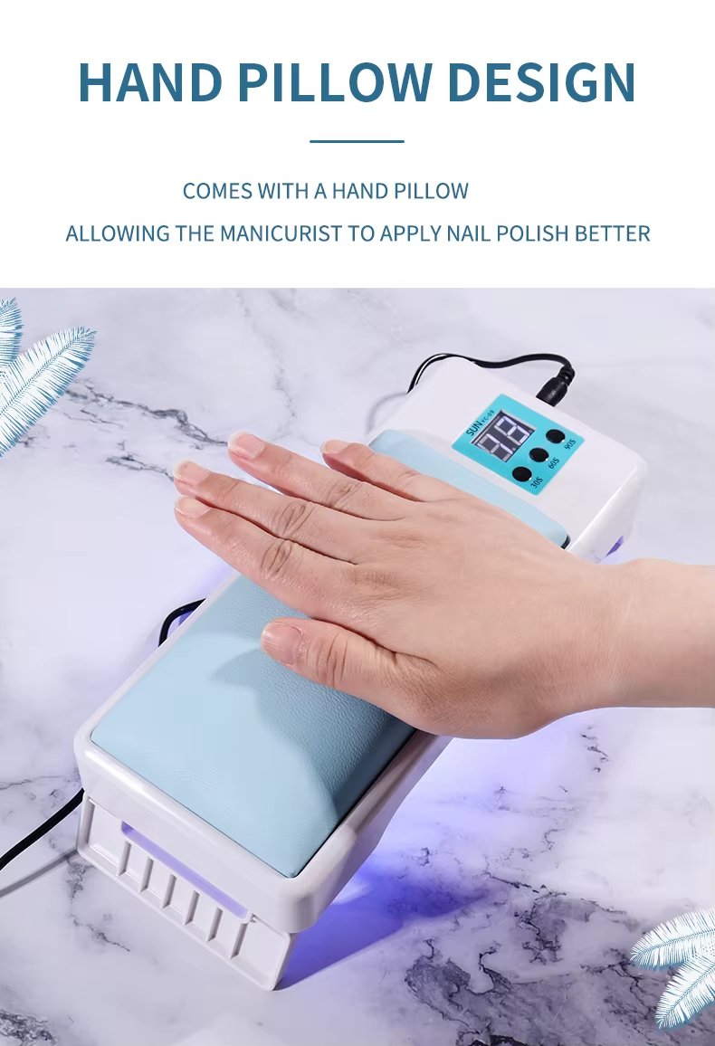 Foldable Hand Pillow Comfortable Arm Rest LED Nail Lamp UV Curing Nail Polish