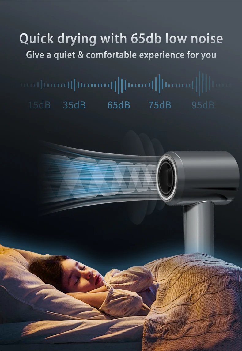 High Power Professional Negative 110000Rpm Ion High Speed Hair Dryer with Diffuser for Hotel Use