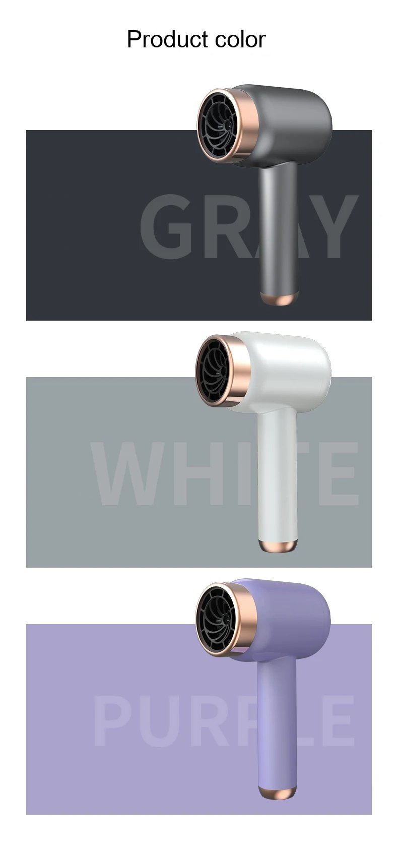 High Speed Wireless Hair Dryer Travel Portable Ionic Hair Blower Dryer
