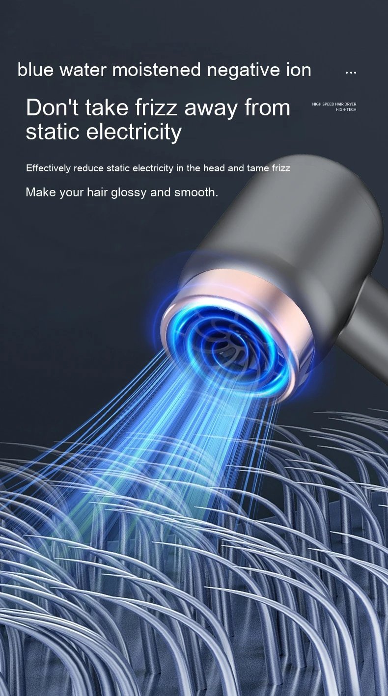 High Speed Wireless Hair Dryer Travel Portable Ionic Hair Blower Dryer