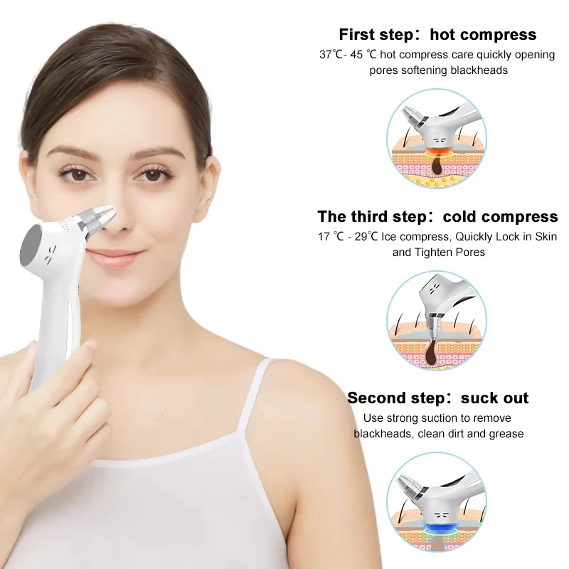 Hot Compress Vacuum Face Pore Suction Cleaner Wholesale