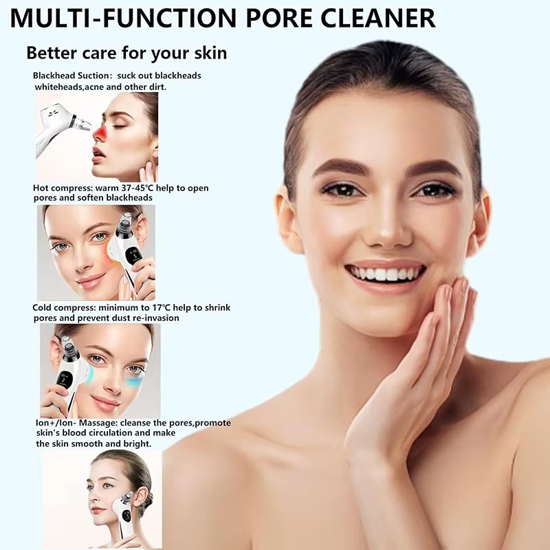 Hot and Cold Compress Pore Vacuum Blackhead Remover Large Battery Face Extractor