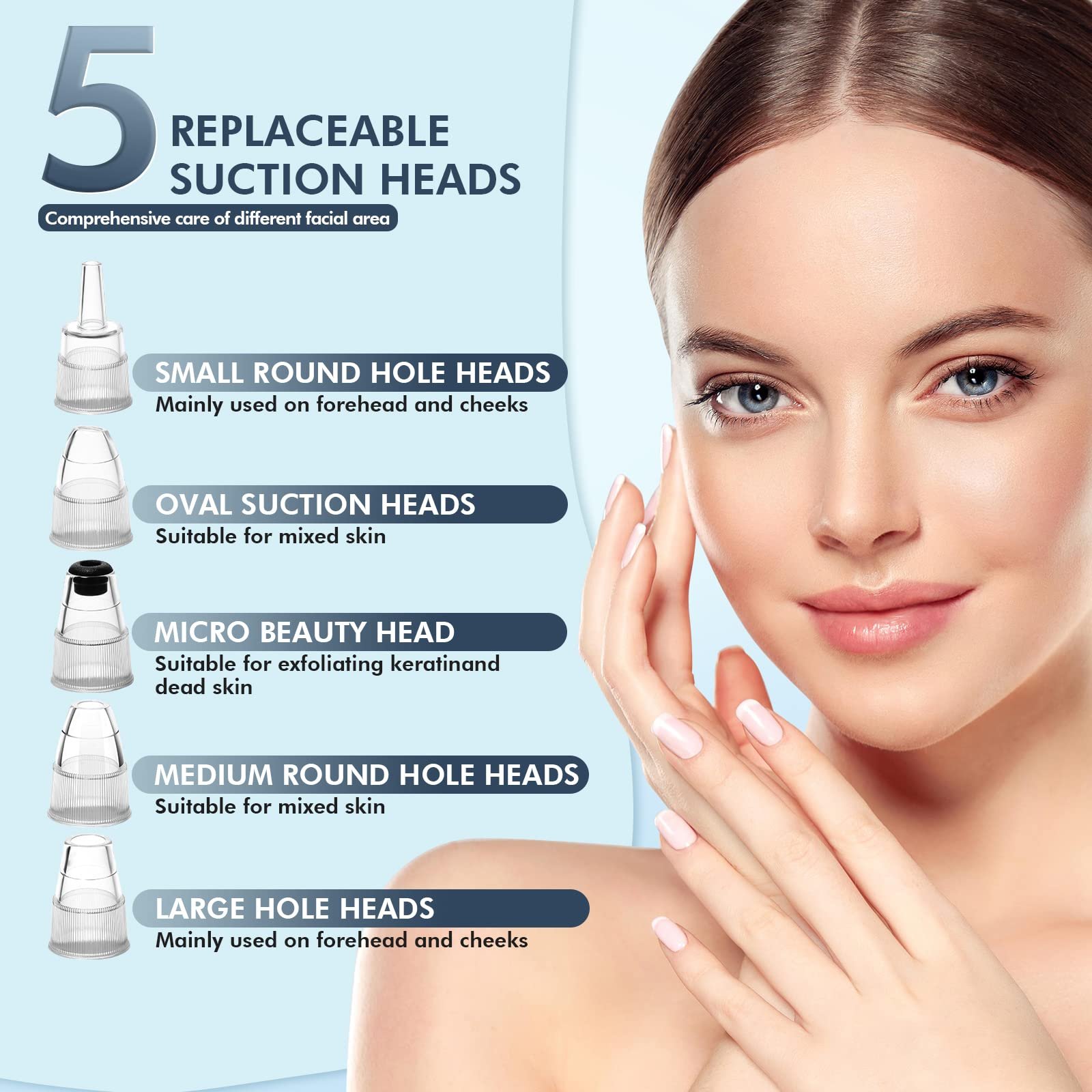 Hot and Cold Compress Pore Vacuum Blackhead Remover Large Battery Face Extractor