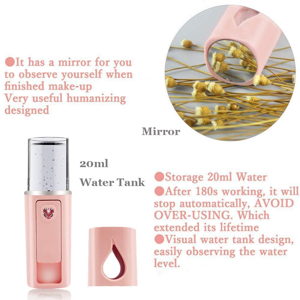 Mini Facial SteamerMini Portable USB Rechargeable Nano Facial Mist Steamer