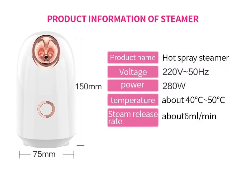 Personal Face Humidifier Home Cold Electric Ionic Sprayer Steamer Facial Spa
