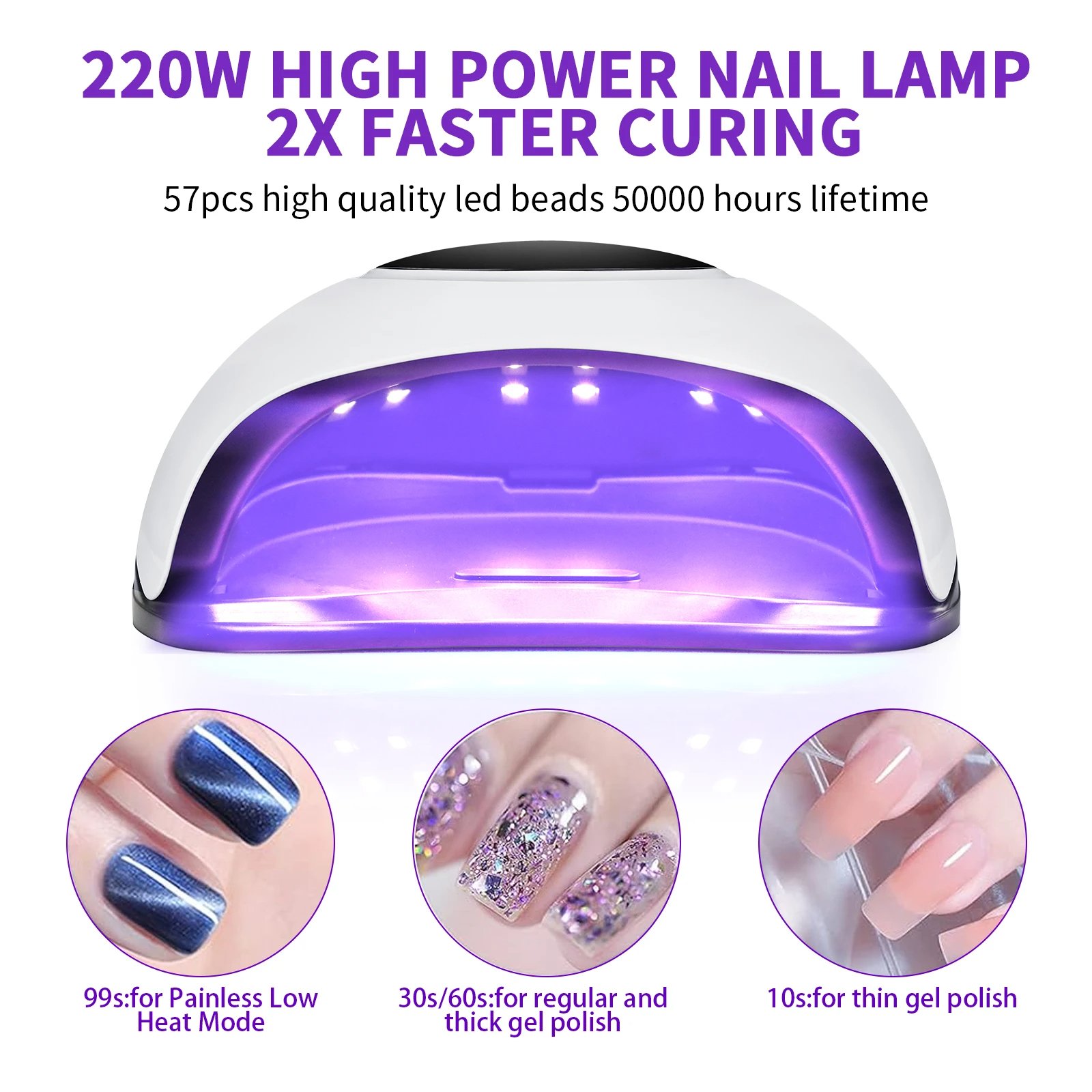 Portable 72W Quick Drying UV LED Nail Dryer Professional Nail Equipment
