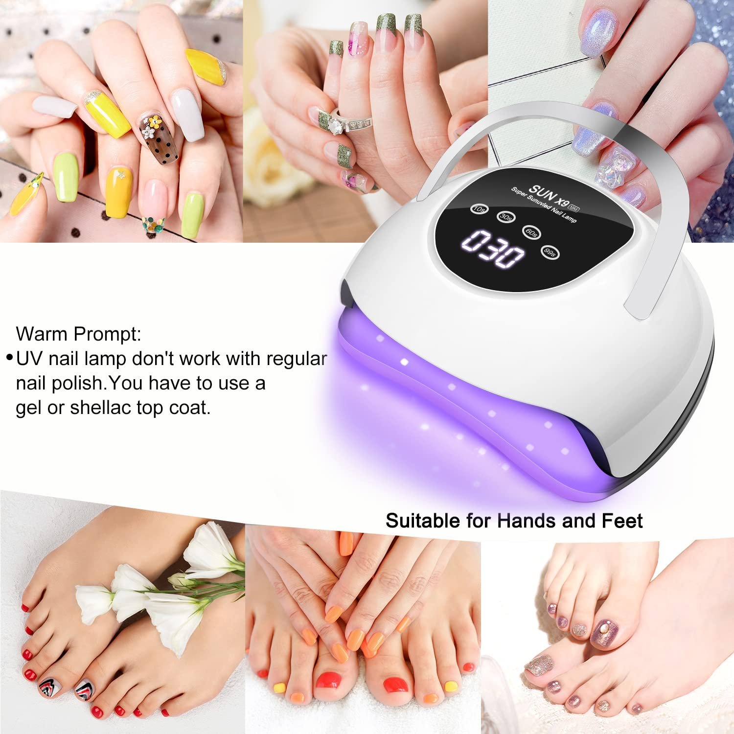 Portable 72W Quick Drying UV LED Nail Dryer Professional Nail Equipment