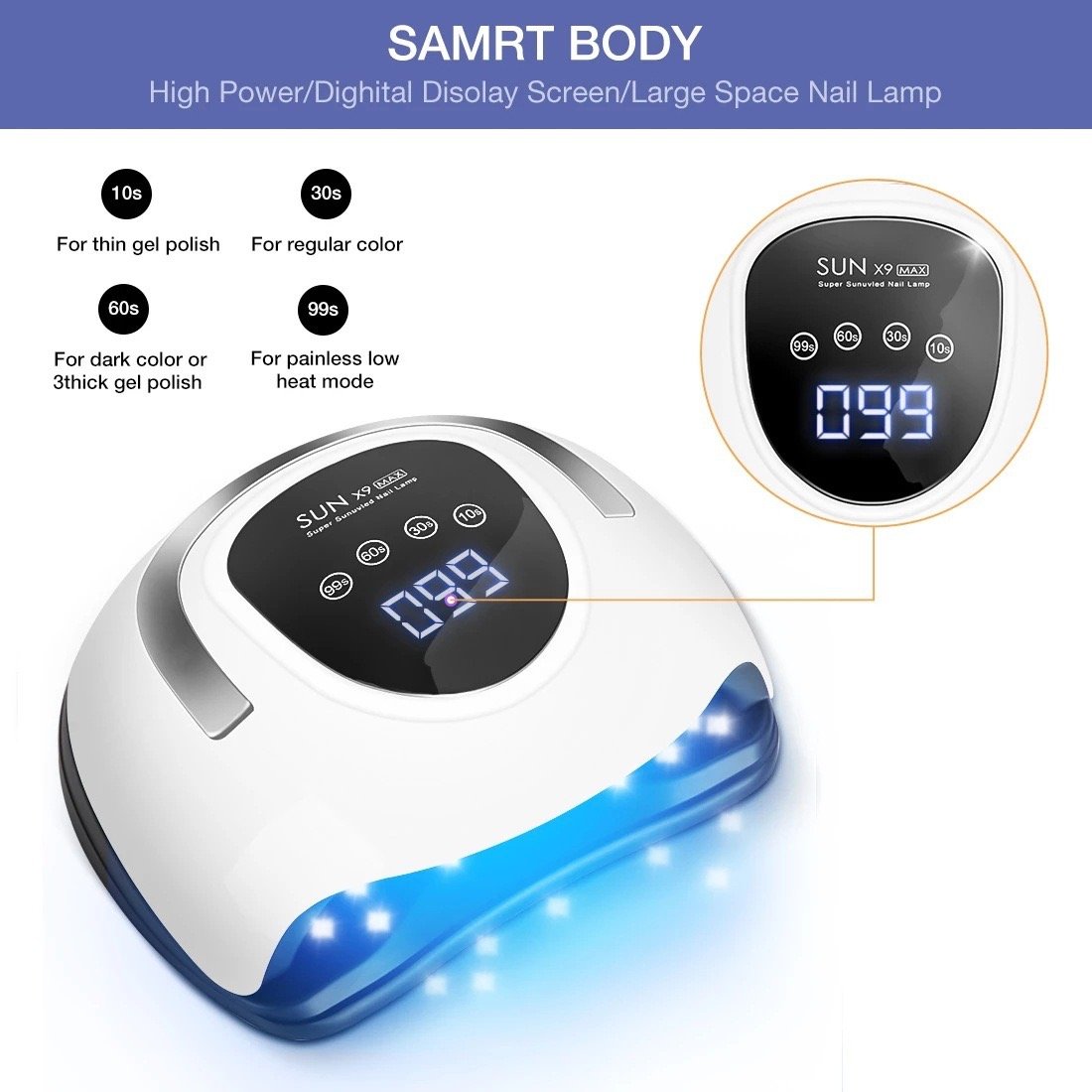 Portable 72W Quick Drying UV LED Nail Dryer Professional Nail Equipment