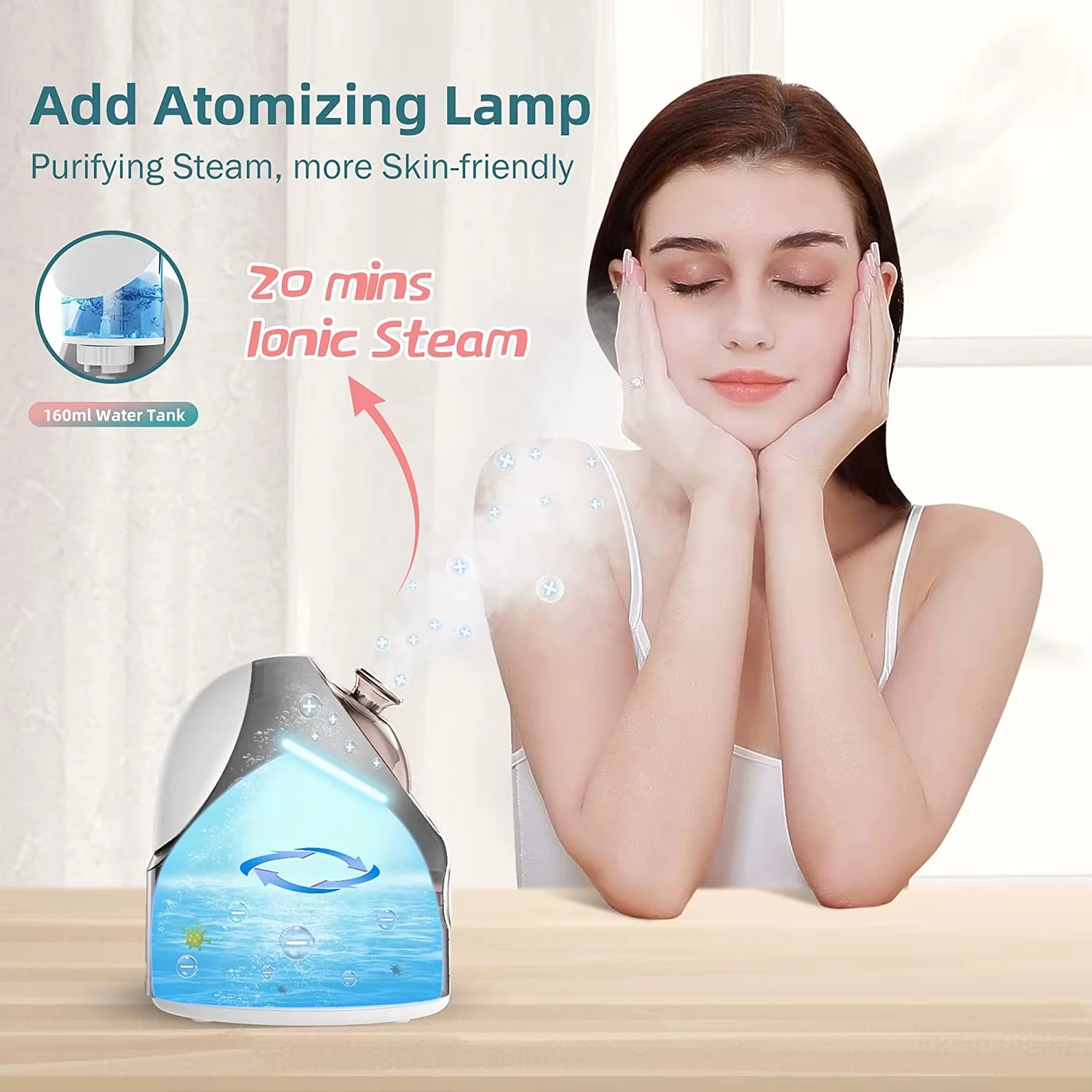 Professional Facial Steamer 160ml Water Tank Design