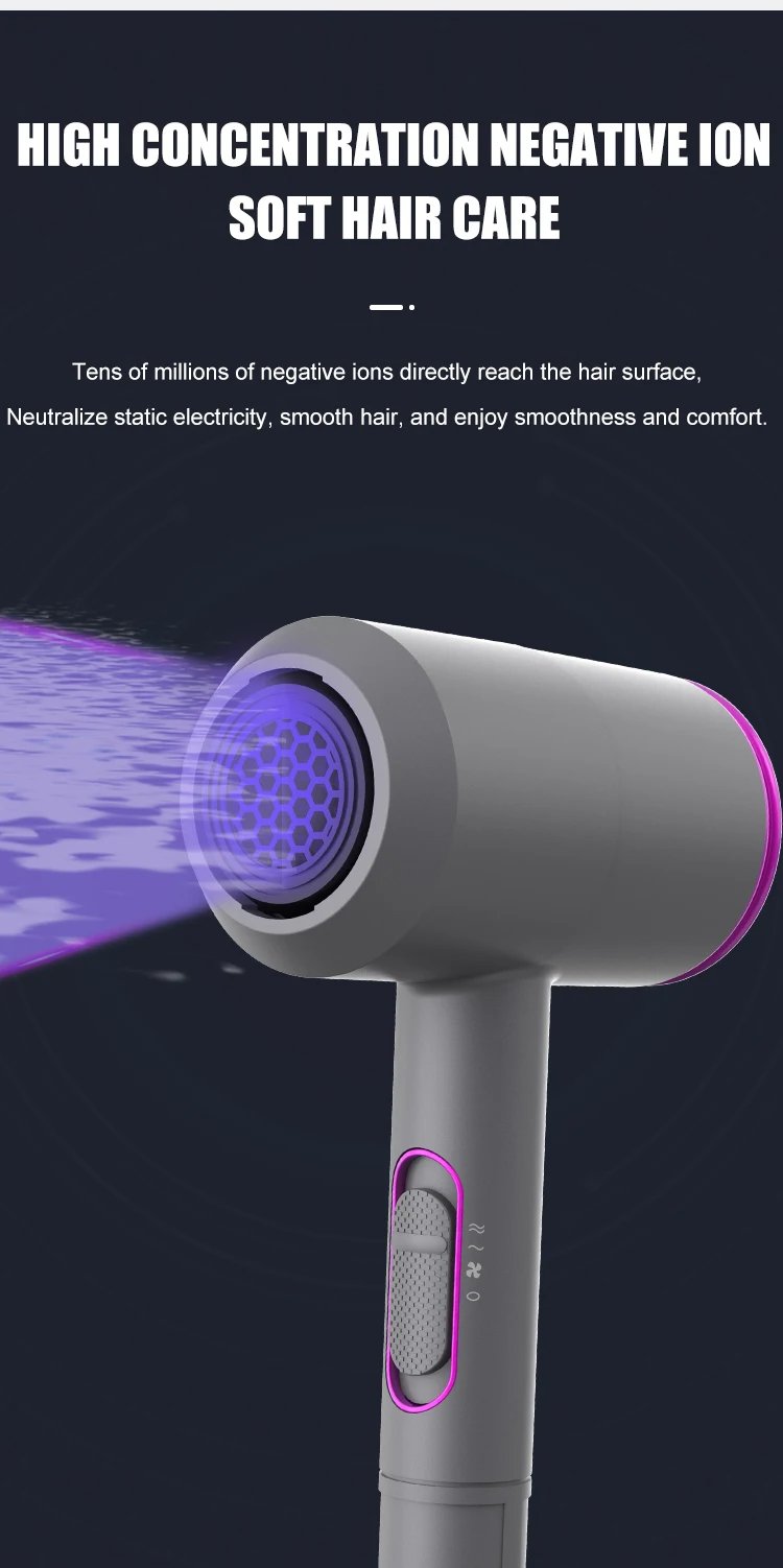 Strong Wind Professional Hot Cold Wind Electric Fast Drying Low Noise Constant Temperature Control Home Salon Hair Dryer