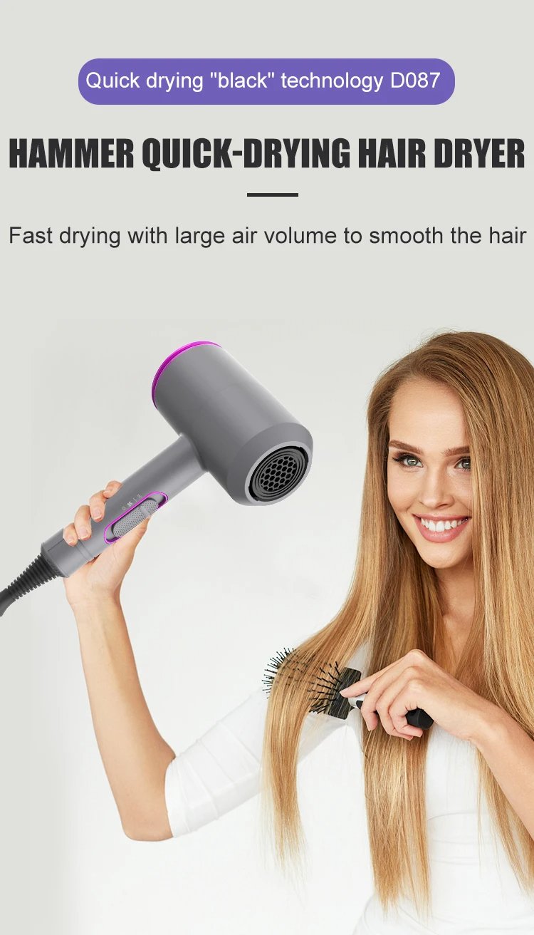 Strong Wind Professional Hot Cold Wind Electric Fast Drying Low Noise Constant Temperature Control Home Salon Hair Dryer