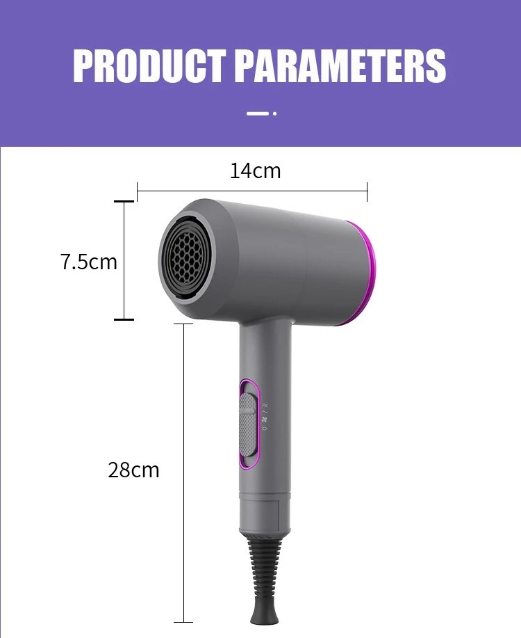 Strong Wind Professional Hot Cold Wind Electric Fast Drying Low Noise Constant Temperature Control Home Salon Hair Dryer