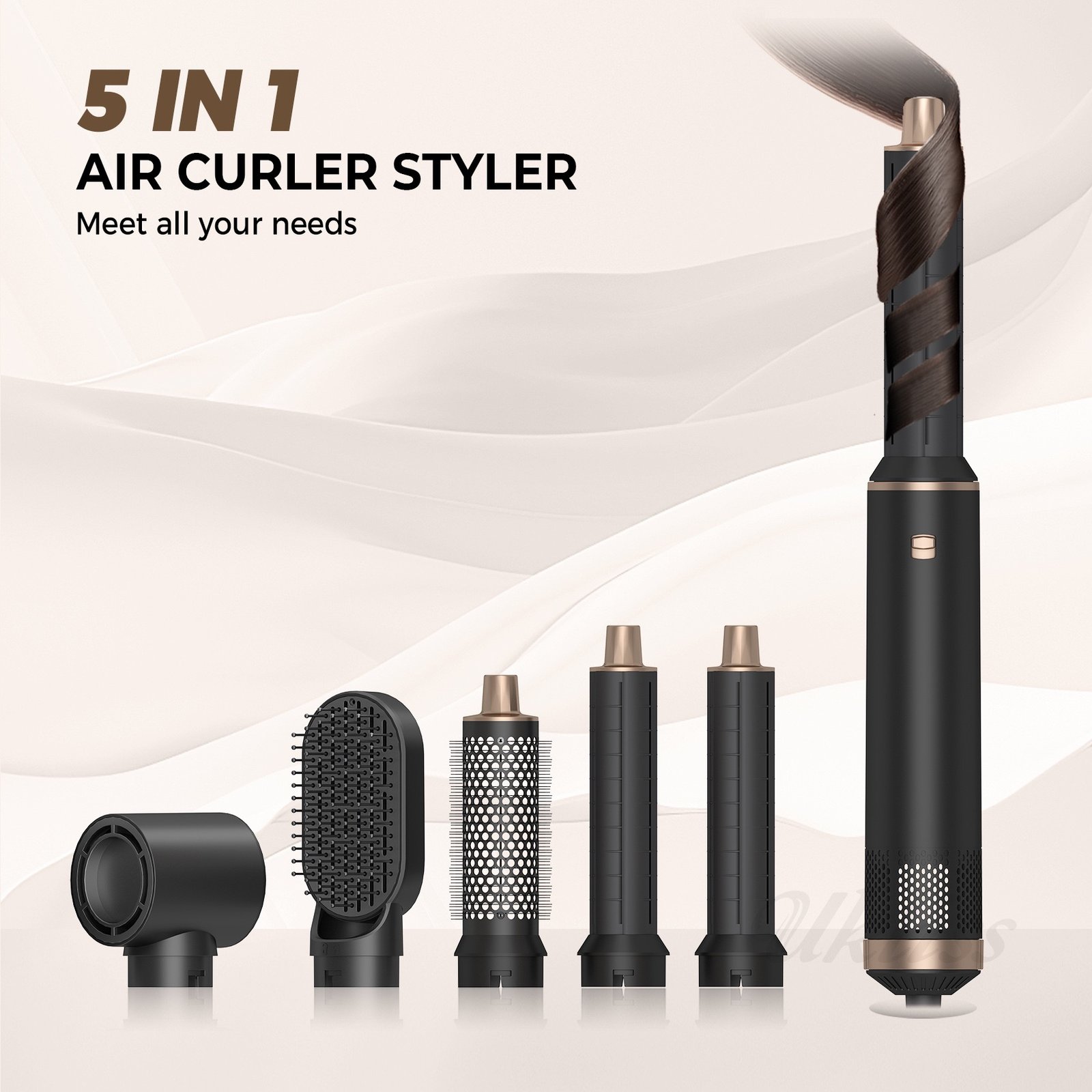 1300W 5 in 1 Hot Air Comb Blower Dryer Multi Styler Tool Hair Dryer Brush