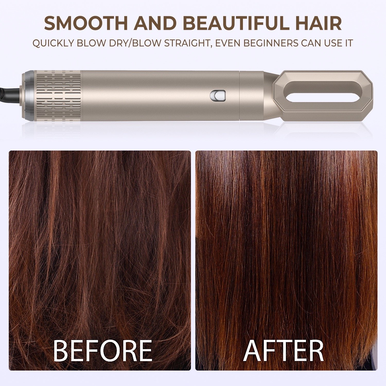 6 in 1 Ionic Hair Dryer Multi-Function Hair Styling Tool One Step Curling Iron Hair Straightener Brush