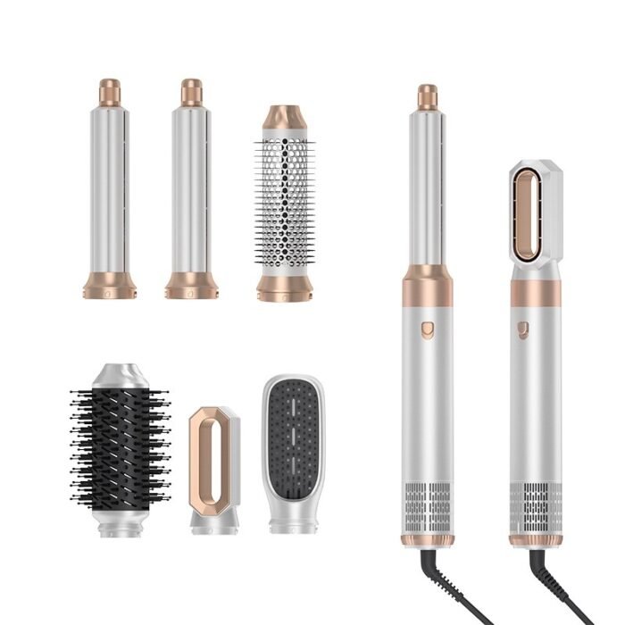 6 in 1 Ionic Hair Dryer Multi-Function Hair Styling Tool One Step Curling Iron Hair Straightener Brush