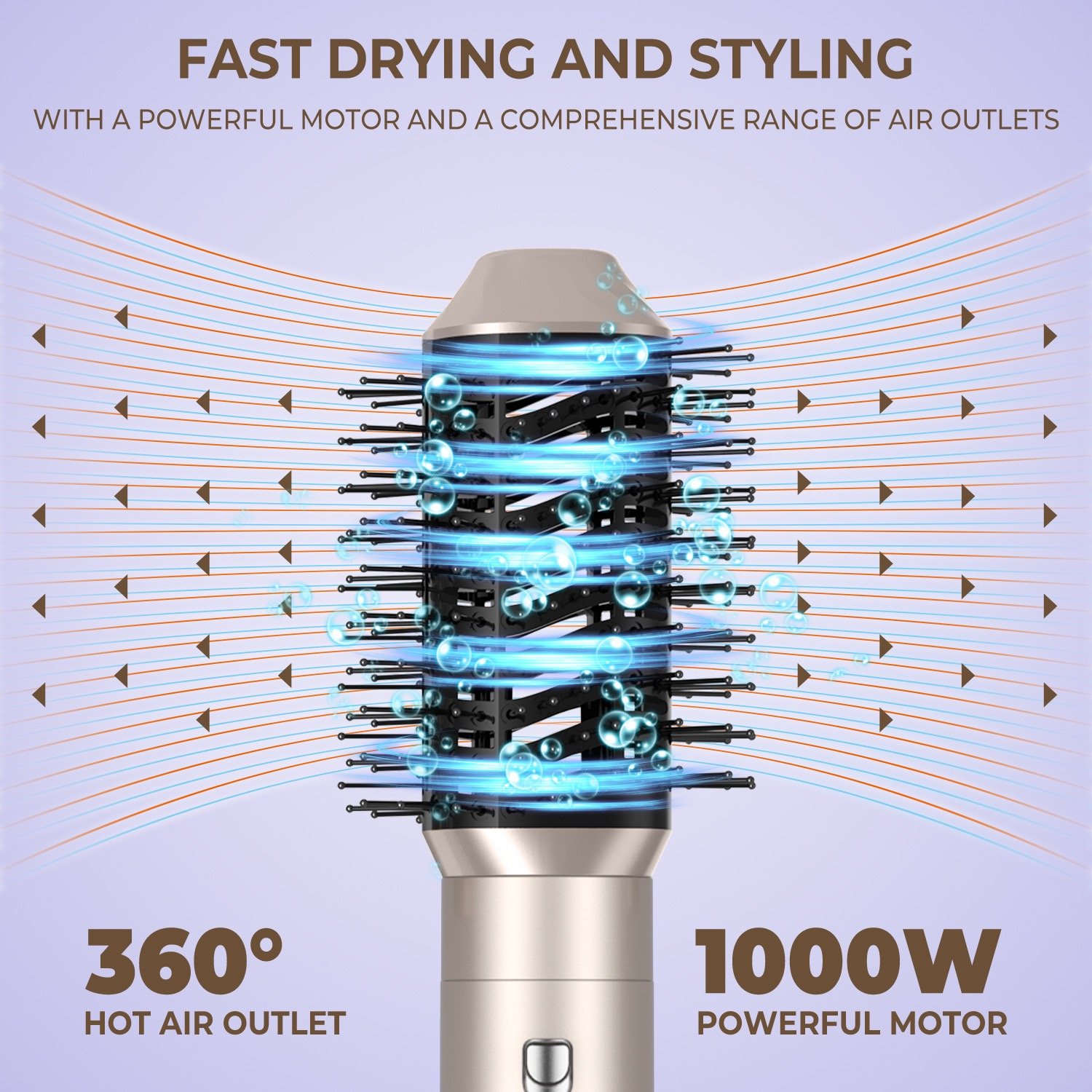 6 in 1 Ionic Hair Dryer Multi-Function Hair Styling Tool One Step Curling Iron Hair Straightener Brush
