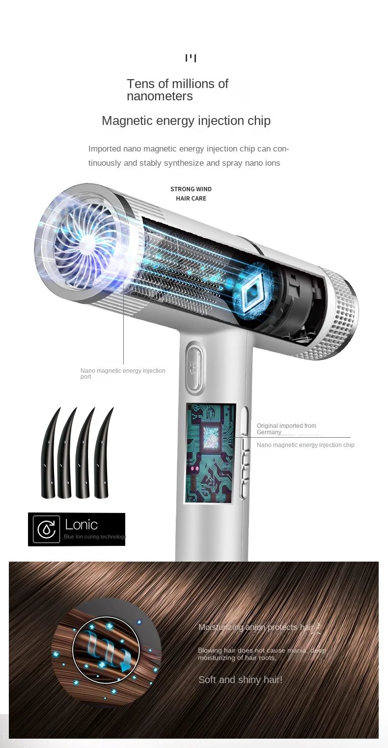 700W Salon Ionic Super Wind Quiet Blow Electric Dryer Hair Dryer