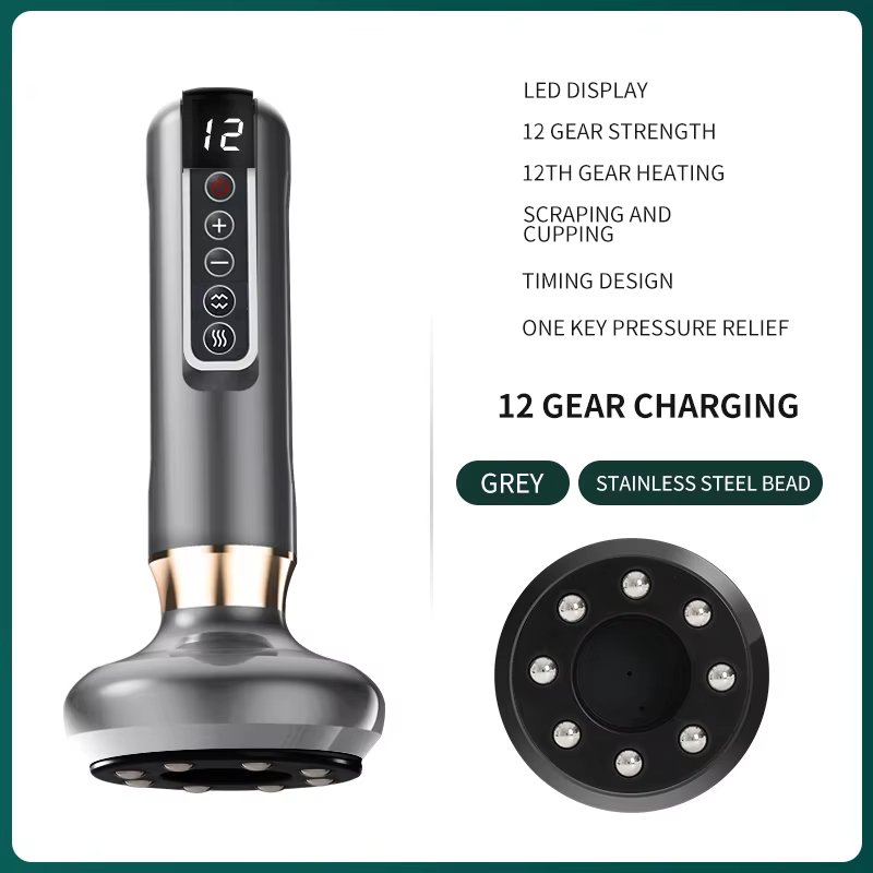 12 Level Electric Vacuum Cupping Body Massager Body Fat Scraping Gua Sha Tool