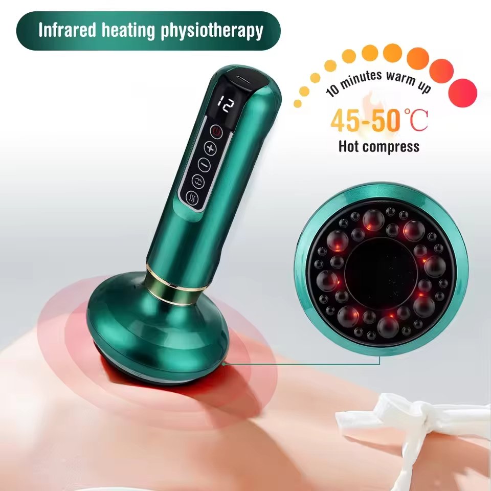 12 Level Electric Vacuum Cupping Body Massager Body Fat Scraping Gua Sha Tool