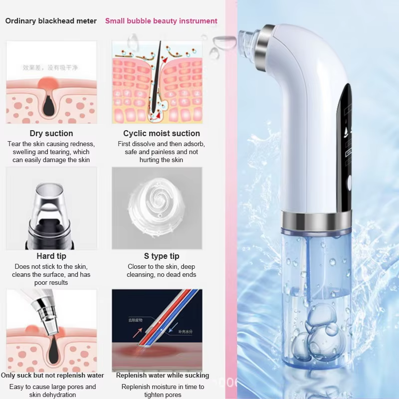 Electric Cleaner Mini Facial Skin Pore Micro Small Bubble Water Cycle Acne Vacuum Blackhead Remover