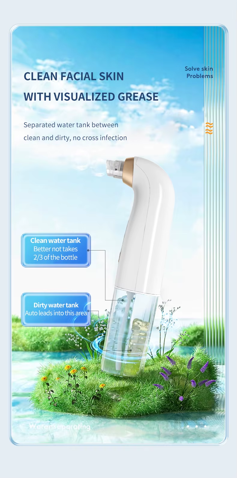Pore Extractor Small Bubble Mini Facial Cleaner Water Vacuum Blackhead Remover