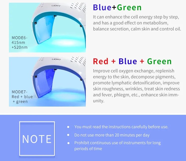 Foldable Design 7 Colors PDT LED Light Therapy Machine for Face Lifting