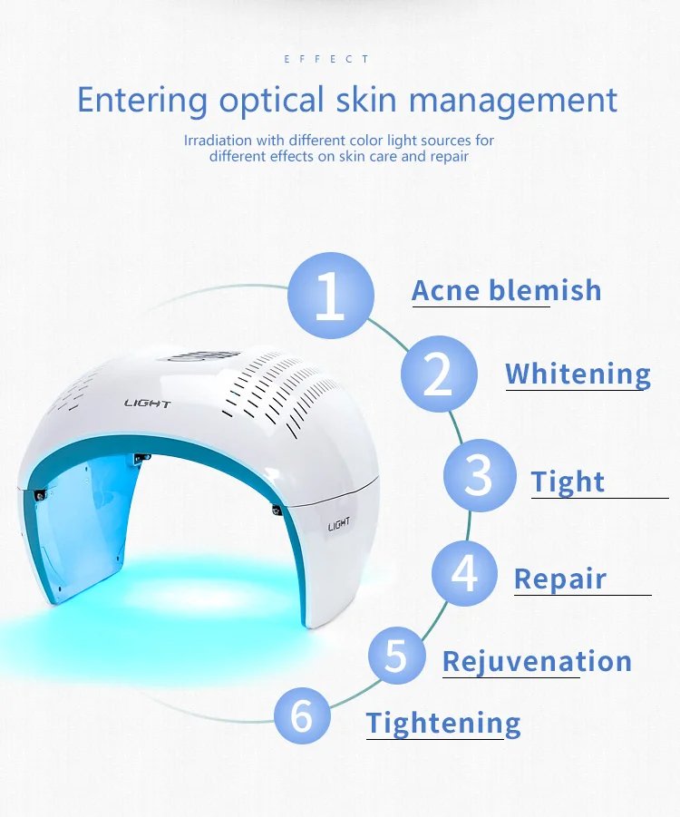 Foldable Design 7 Colors PDT LED Light Therapy Machine for Face Lifting