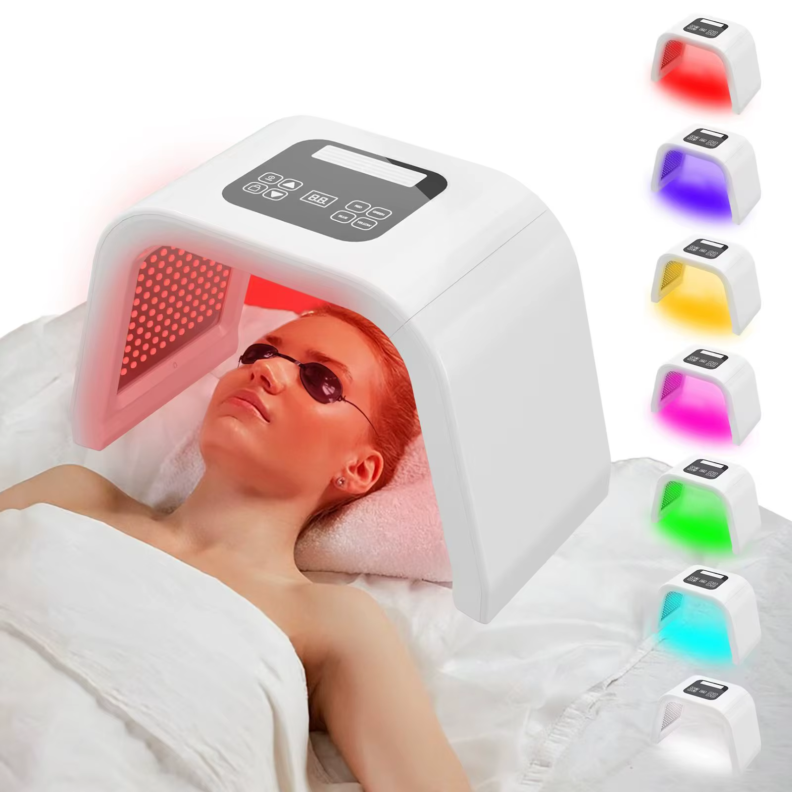 LED 7 Colors Light Therapy Photon Skin Rejuvenation Device Folding Skin Care Wrinkle Remover Machine
