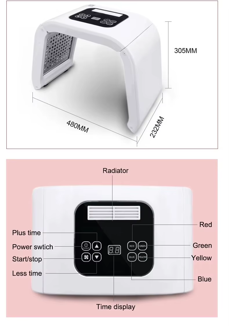 LED 7 Colors Light Therapy Photon Skin Rejuvenation Device Folding Skin Care Wrinkle Remover Machine