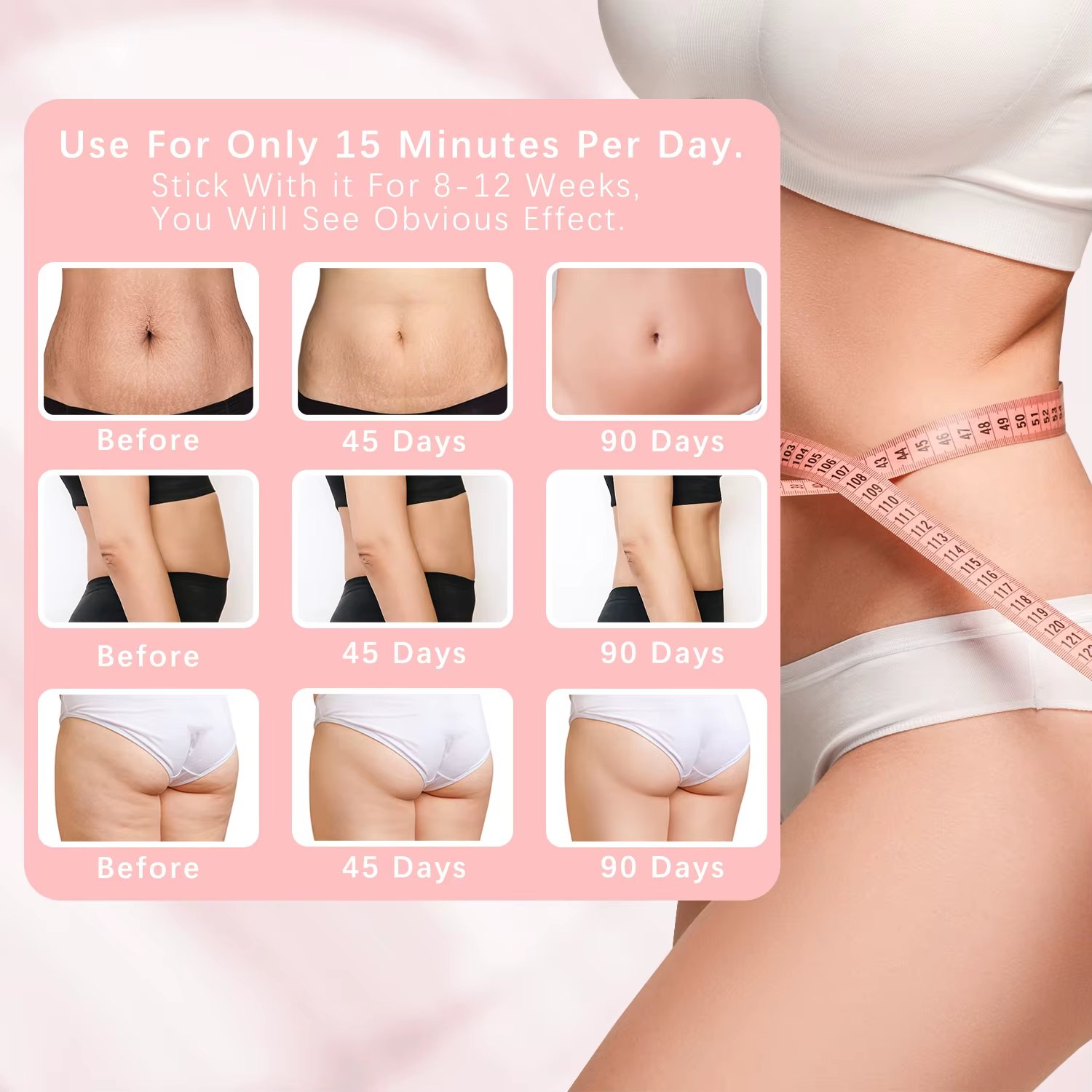 Red Light Therapy Hot Compress Body Slimming Machine Beauty Device for Belly Waist Butt Arms Legs