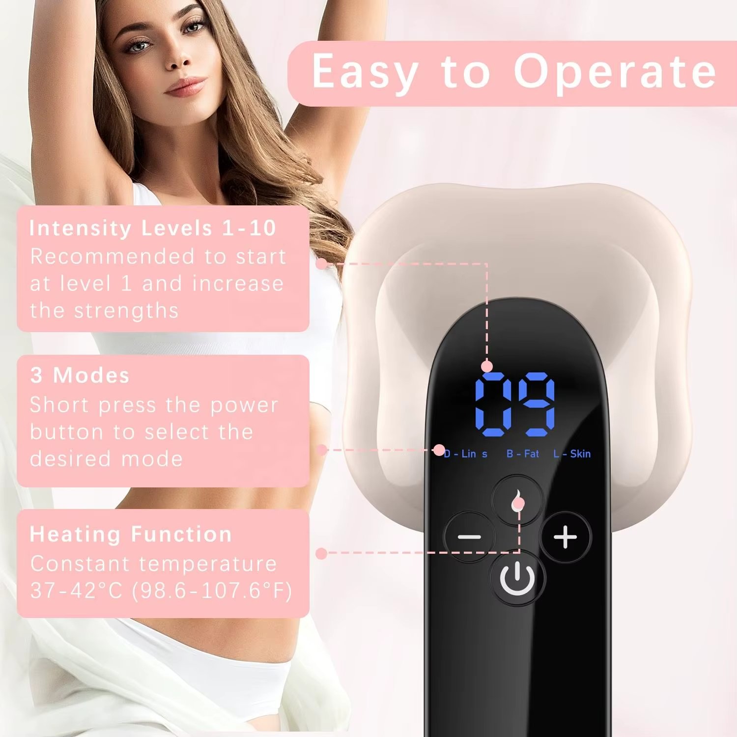 Red Light Therapy Hot Compress Body Slimming Machine Beauty Device for Belly Waist Butt Arms Legs