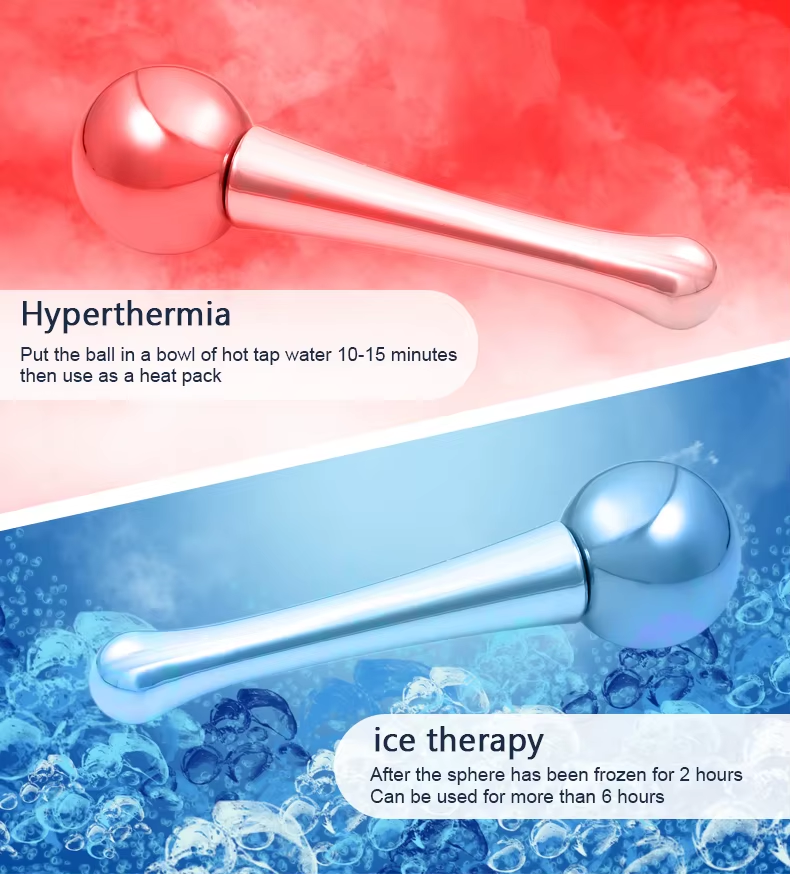 Beauty Ice Roller Face Eye Stainless Steel Ice Globe Rotatable Ball Freeze Cooling