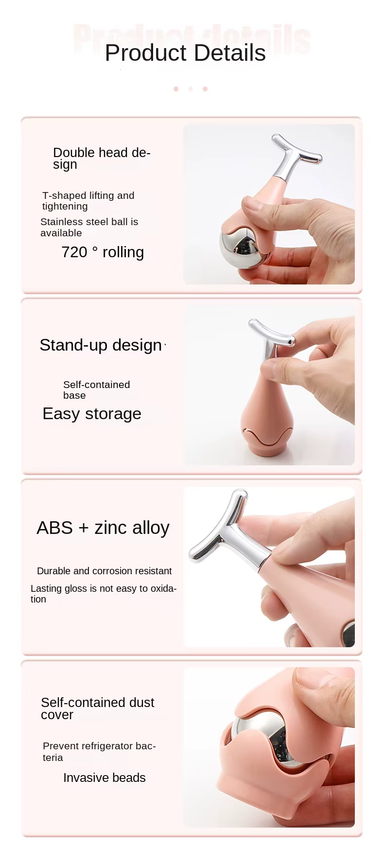 Cooling Cryo 3D Facial Roller Stainless Steel T-Bar Facial Ice Roller Anti Wrinkles Ice Globes