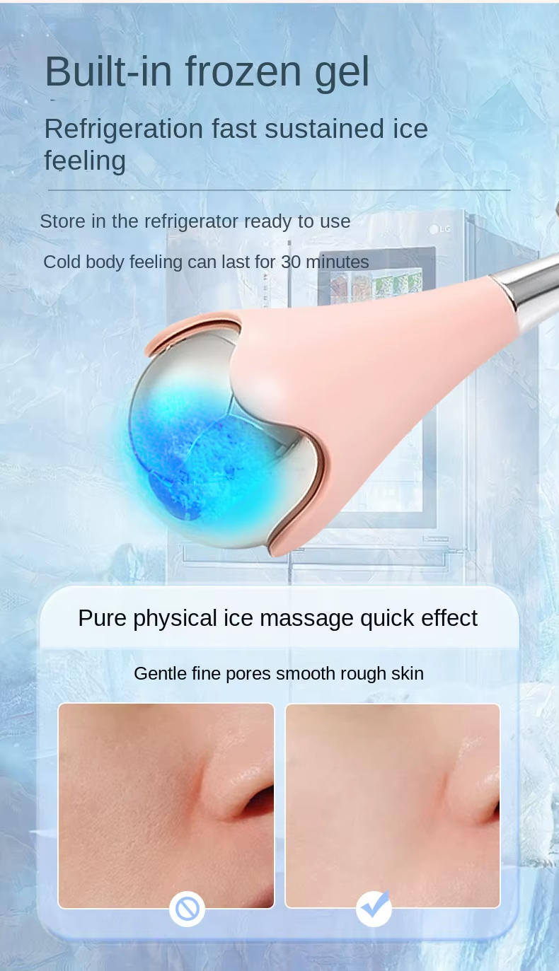 Cooling Cryo 3D Facial Roller Stainless Steel T-Bar Facial Ice Roller Anti Wrinkles Ice Globes