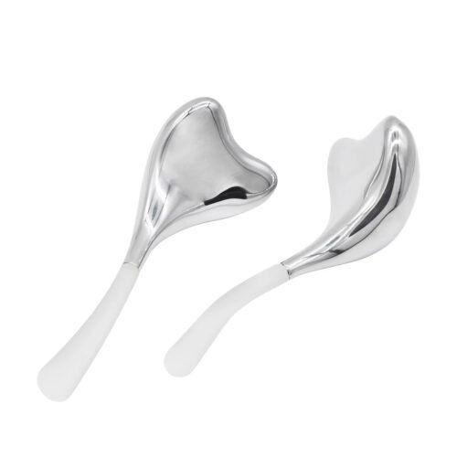 Face Lifting Beauty Metal Heart Shape Stainless Steel Ice Globes Cryo Gua Sha Cooling Massage