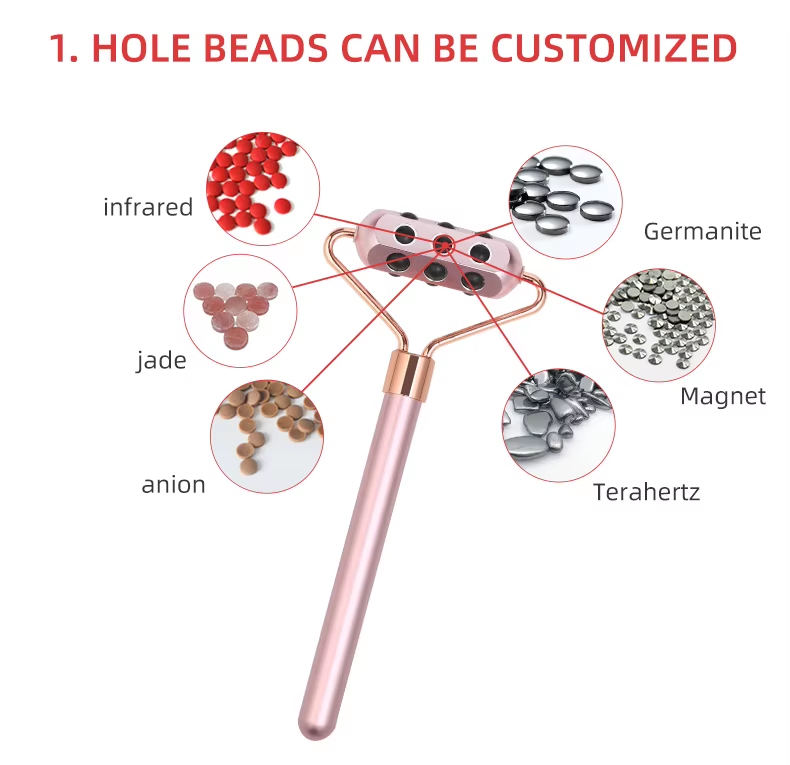 Facial Beauty Bar Germanium Grains Massage Roller Face Eyes Lifting Skin