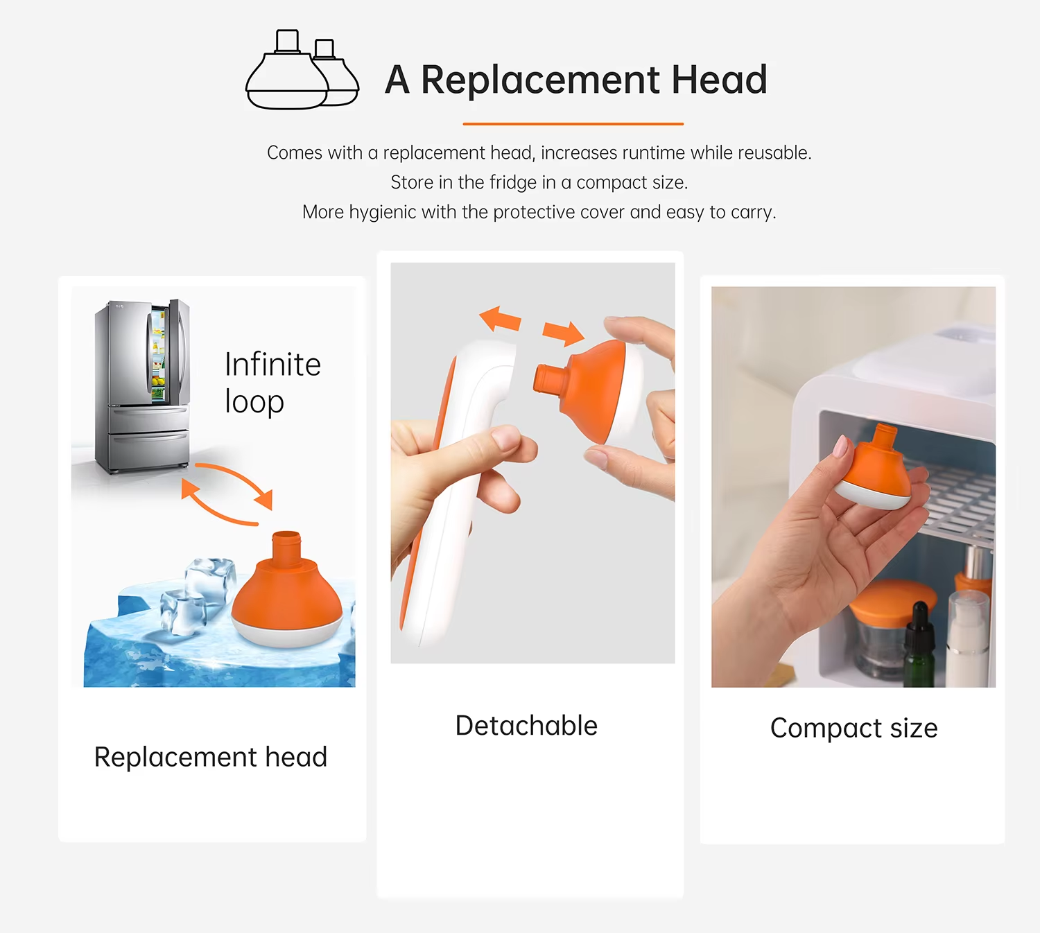 Ice Roller Face Massager Steel Derma Roller Head Home Travel