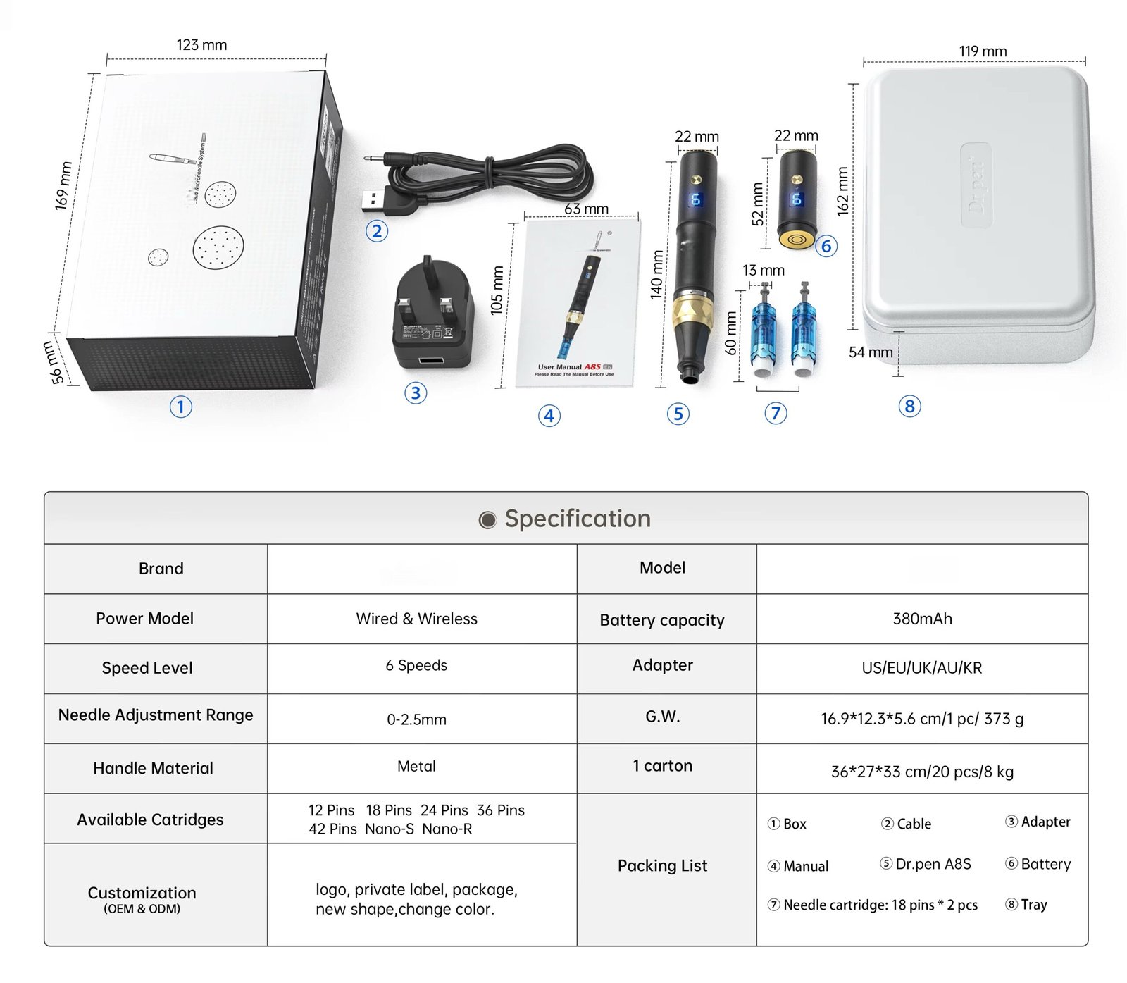 Microneedling Pen Device 6 Adjustable Speed Facial Care Device