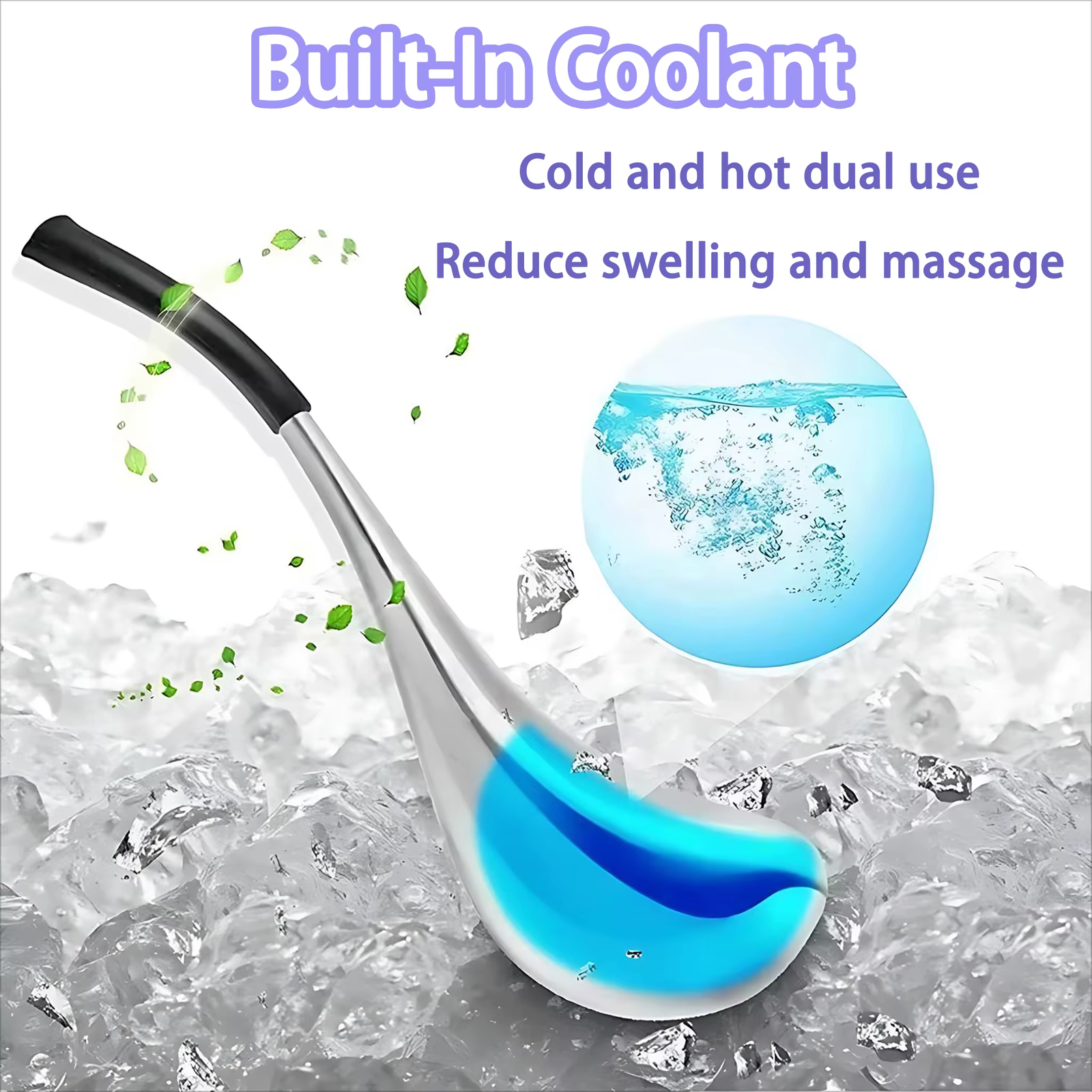 Stainless Steel Ice Globes Facial Ice Roller Massager Face Cooling Tighten Skin