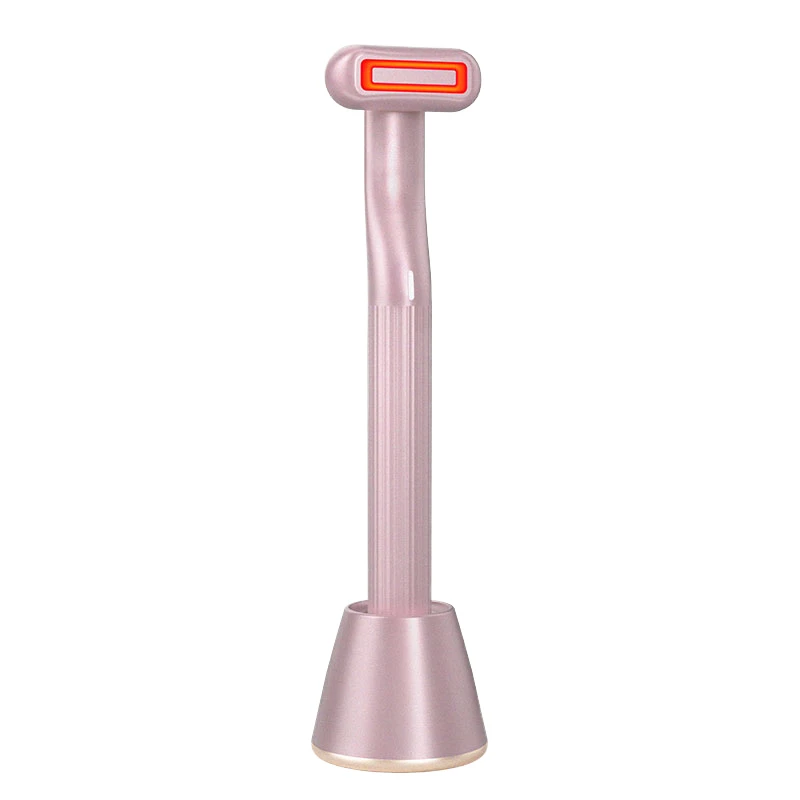 Anti-Wrinkle Electronic Heat Vibration Led Facial Wand with Magnetic Charging Base OEM