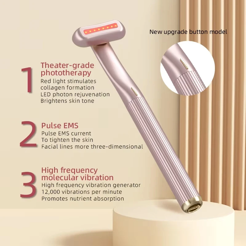 EMS Electronic Heat Vibration Led Facial Wand Bulk 