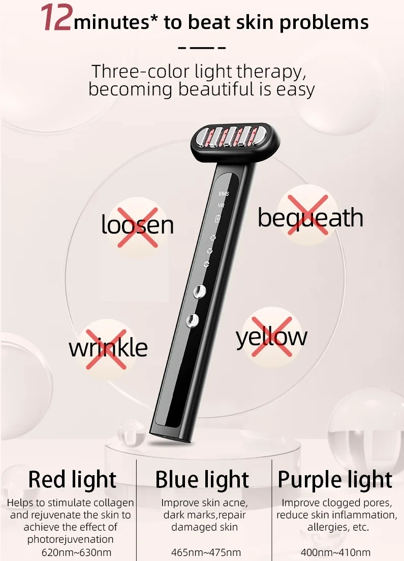 Facial Massage Wand Red Light Therapy supplier 