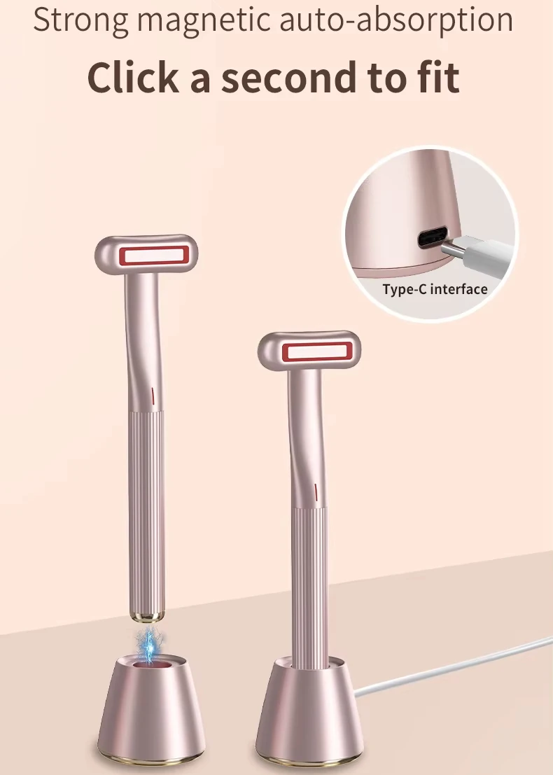 Heat Vibration Led Facial Wand Charging Base OEM