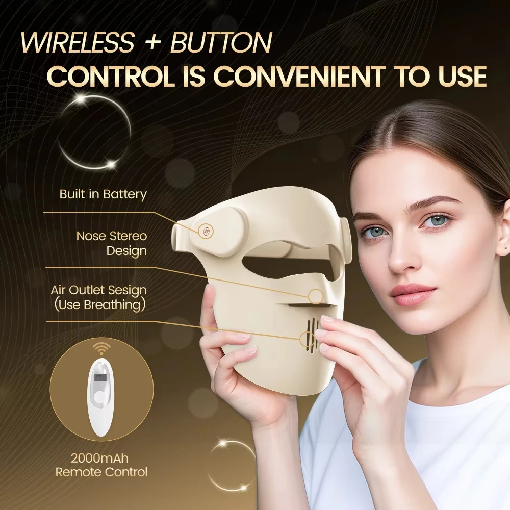 FDA Approved LED Face Mask Wireless Portable Design