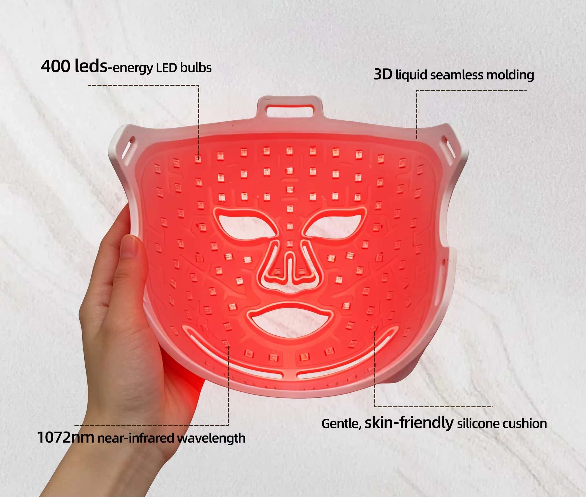 Infrared Face Mask 400PCS LEDS Good Quality Skincare Devices OEM