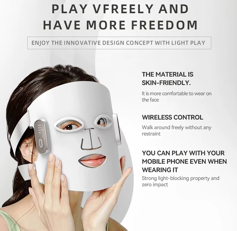 Red Light Therapy Face Mask Soft Silicone Material OEM
