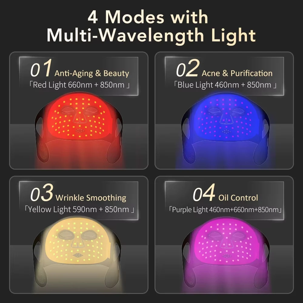 Skin Rejuvenation Photon Mask 4 LED Lights